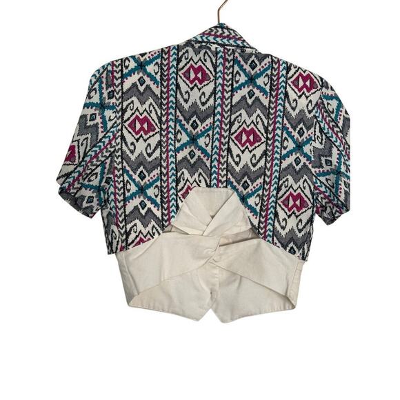 RoughRider Women's Multicolor Cotton V-neckline Button Front Shirt Top Size XS - Picture 4 of 7